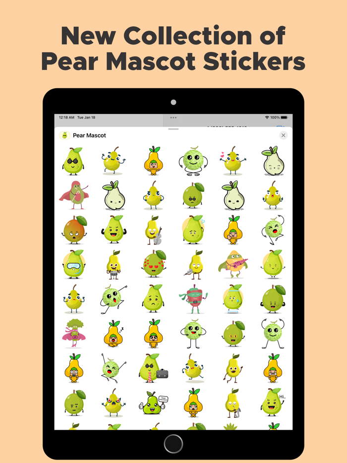 Pear Mascot Stickers