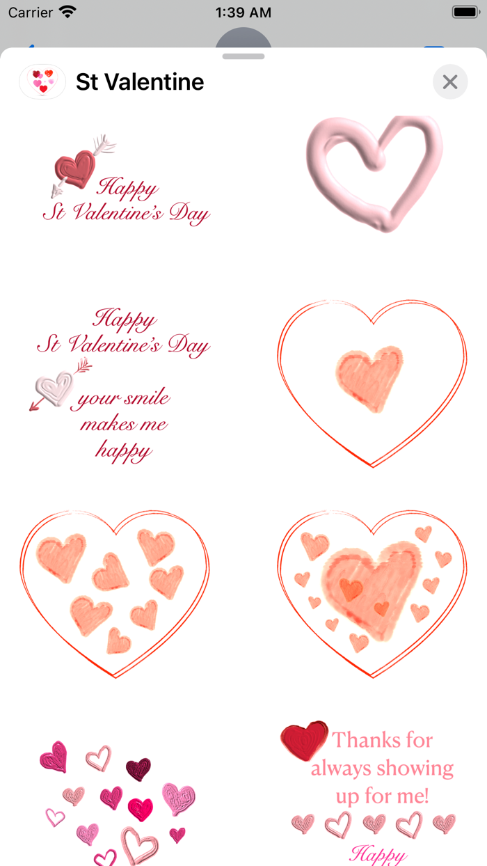 St Valentine stickers