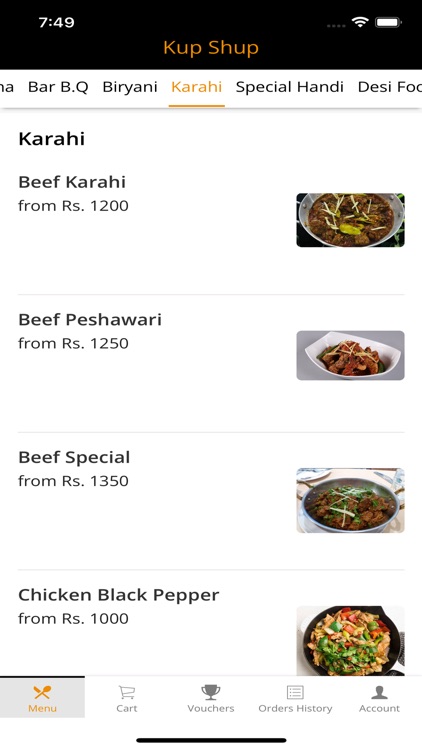 Kupshup Online Ordering App