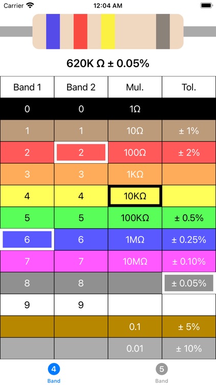 Resistor code calc screenshot-3