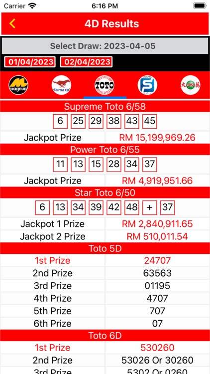 Lotto 4D Results Live 4D Today screenshot-4