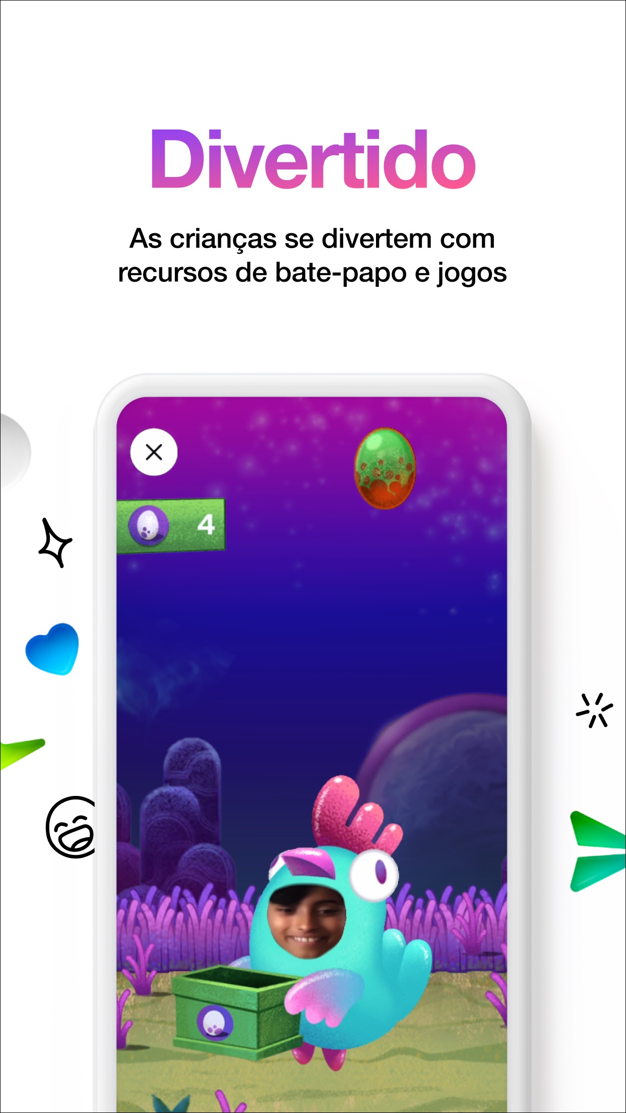 Screenshot do app Messenger Kids