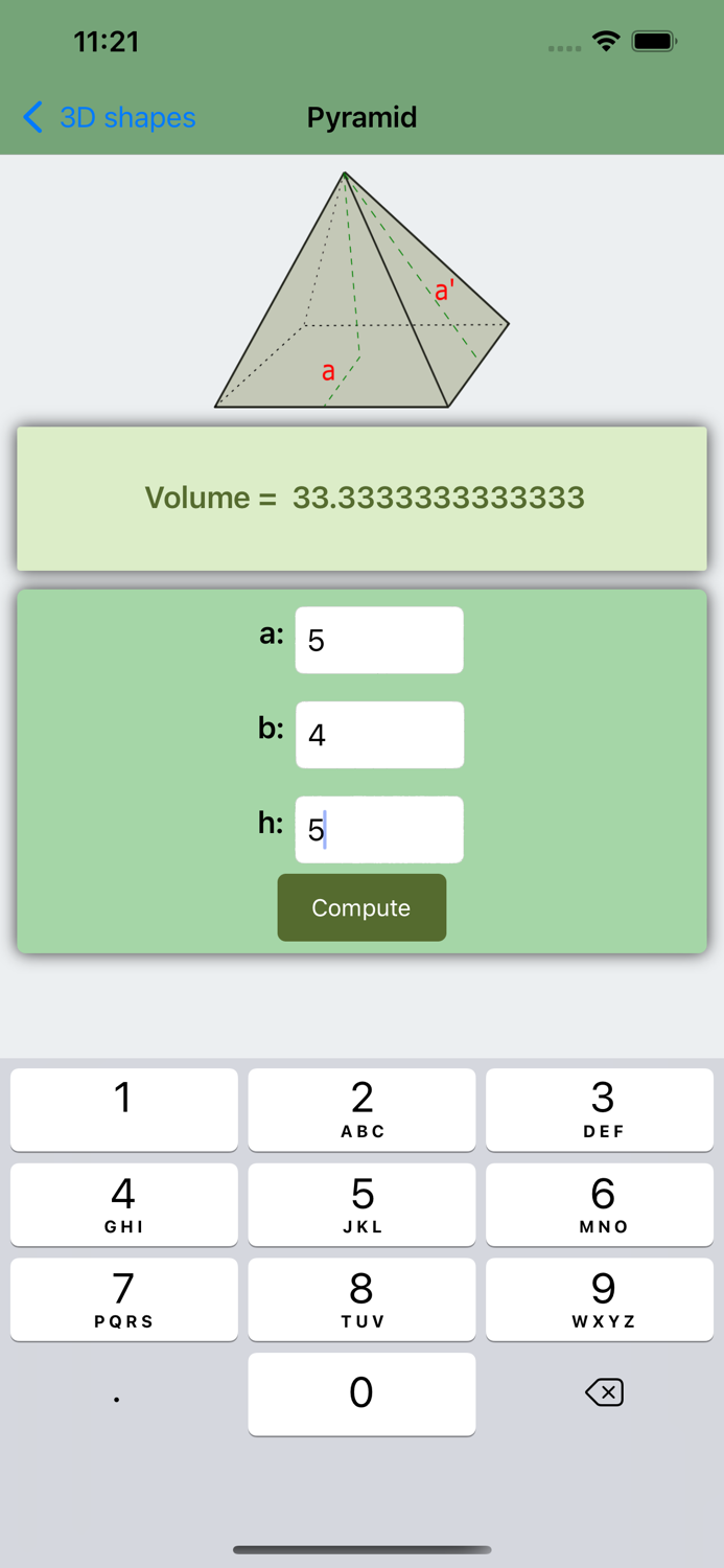 Area and Volume Calculator