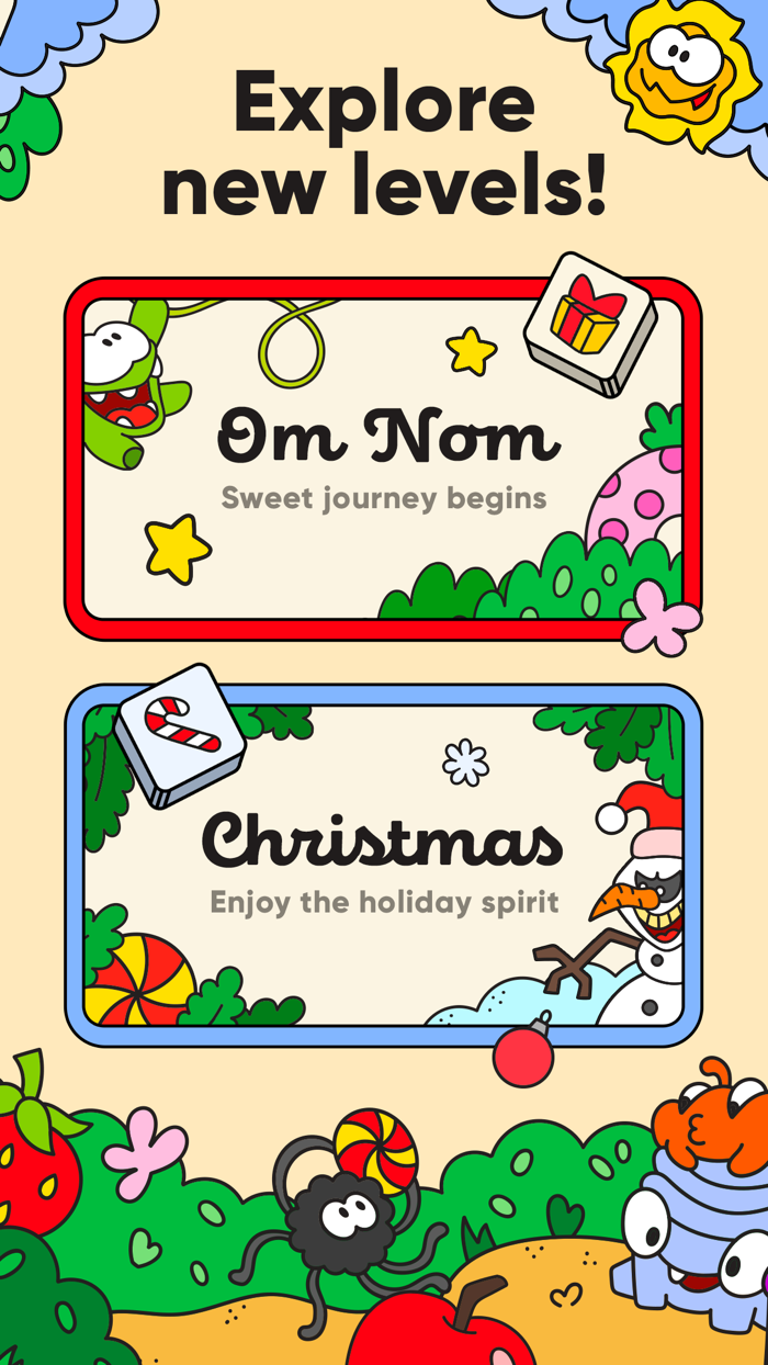 Om Nom 3 Tiles Matching Game