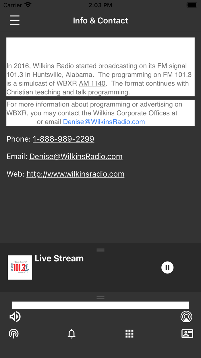 WBXR 101.3FM Radio