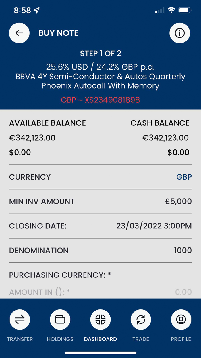 deVere Investment app