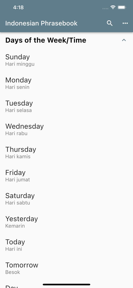 Indonesian Phrasebook screenshot 2
