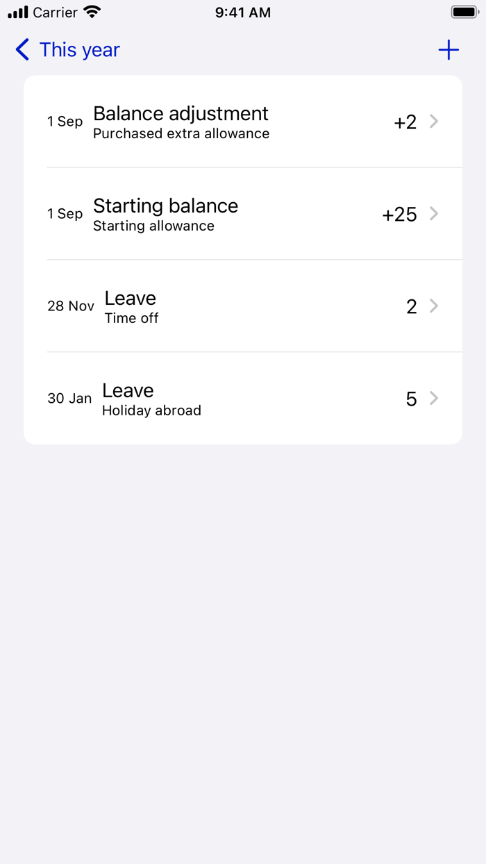 25 Days - Leave Tracker