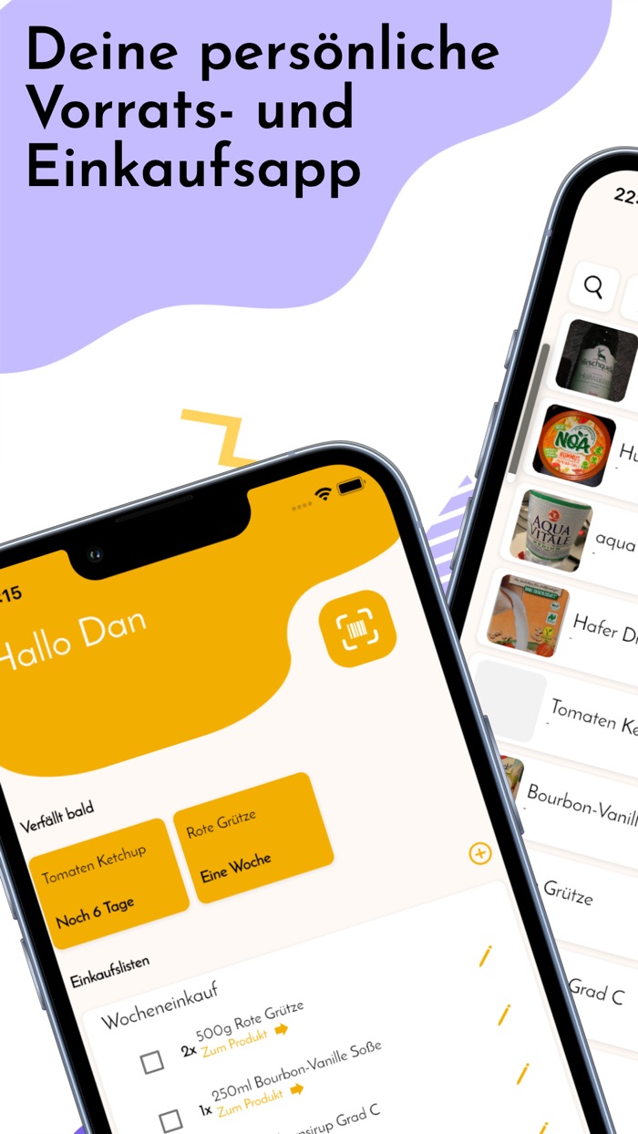 Fridgster  Vorrat  Einkauf