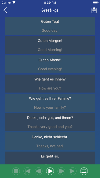 German Phrase Book Learn screenshot 2