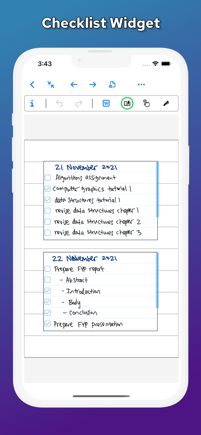 Widget Notebook - Digital Ink