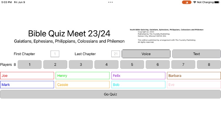 Bible Quiz Meet 2023/24