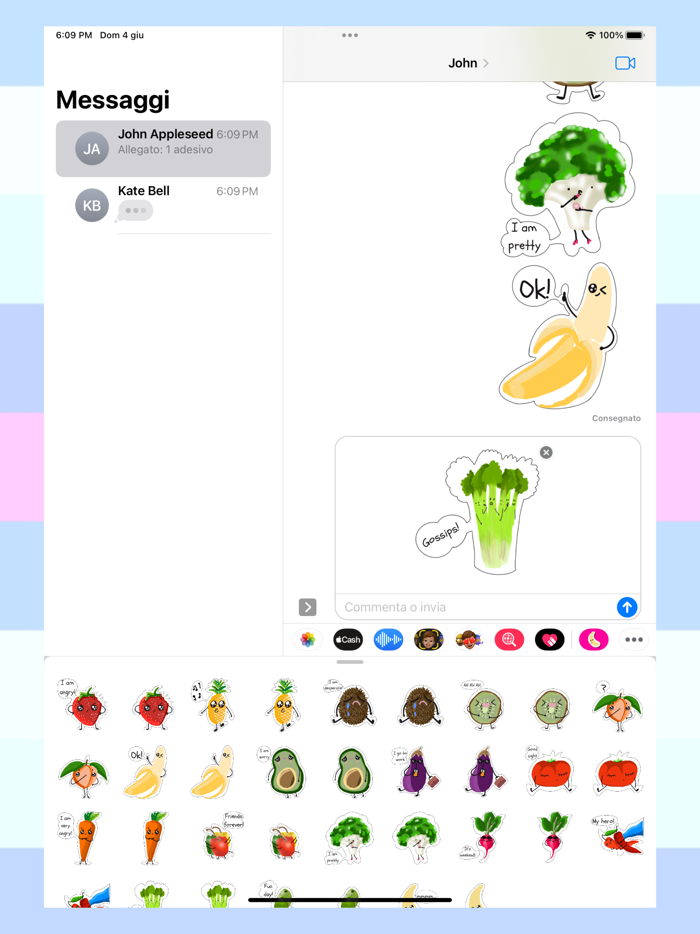 chatty fruit stickers