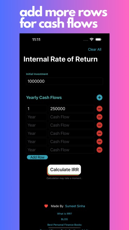 IRR Calculator