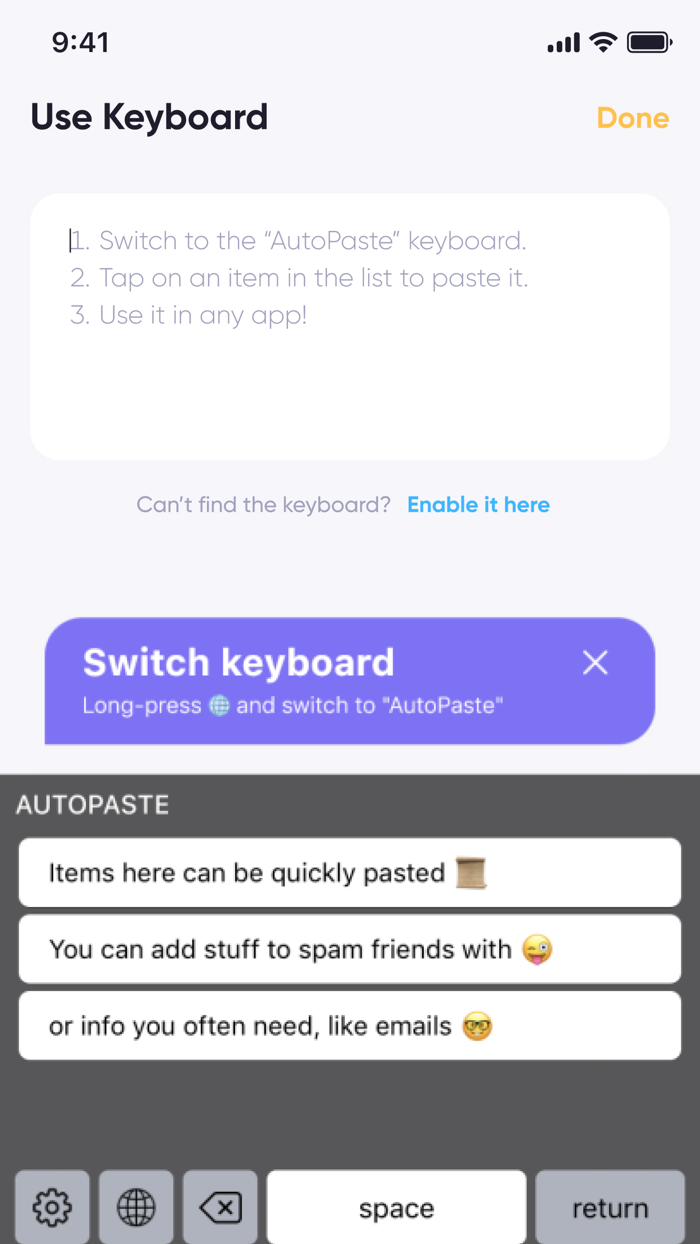 Auto Paste Keyboard Auto text