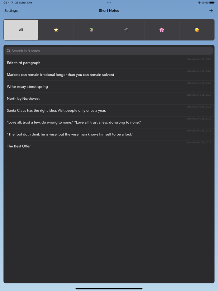 Short Notes - Tag with Emoji