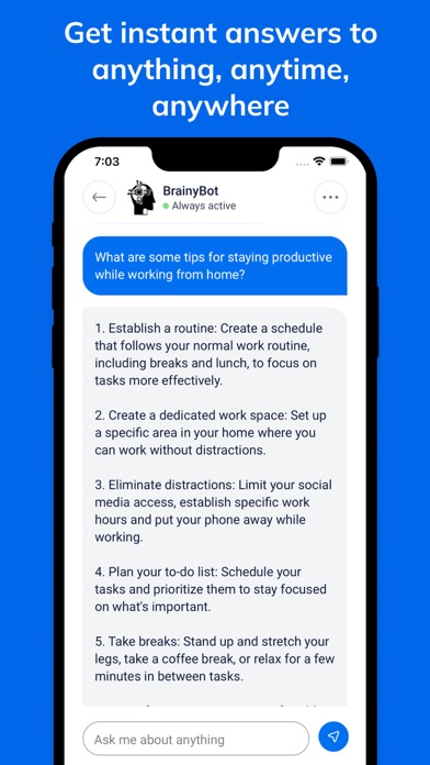 Chatbot Assistant - BrainyBot screenshot 5