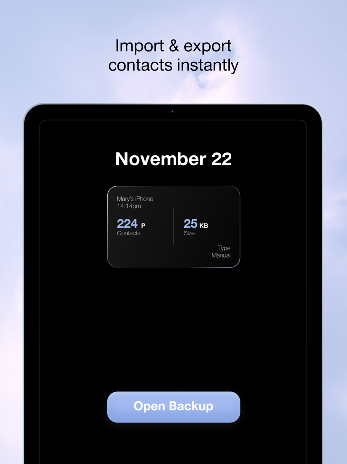 Backup Contacts List
