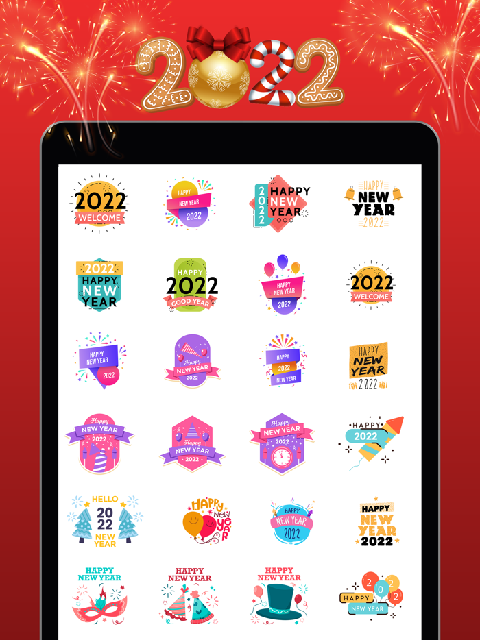 New Year Stickers  Cards