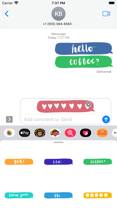 Calligraphy Bubbles - Stickers Screenshot