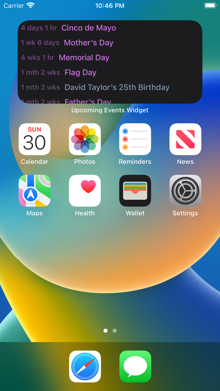 Upcoming Events Widget