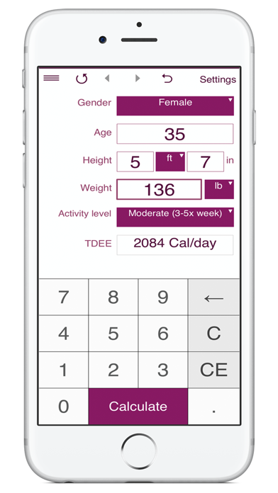 TDEE Calculator + BMR + BMI screenshot 2