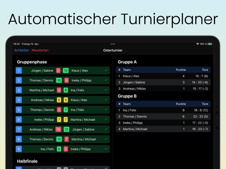 Liga- & Turnierplaner