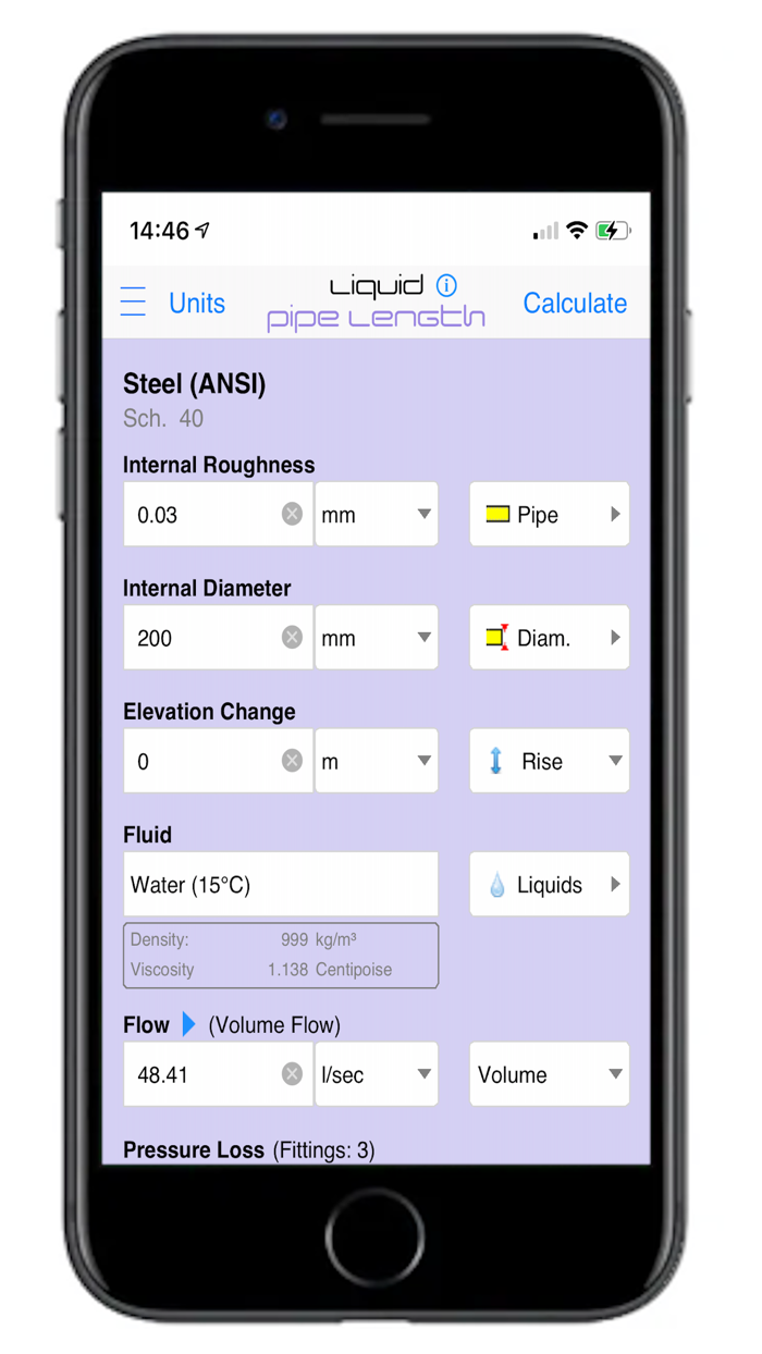 Pipe Flow Liquid Pipe Length