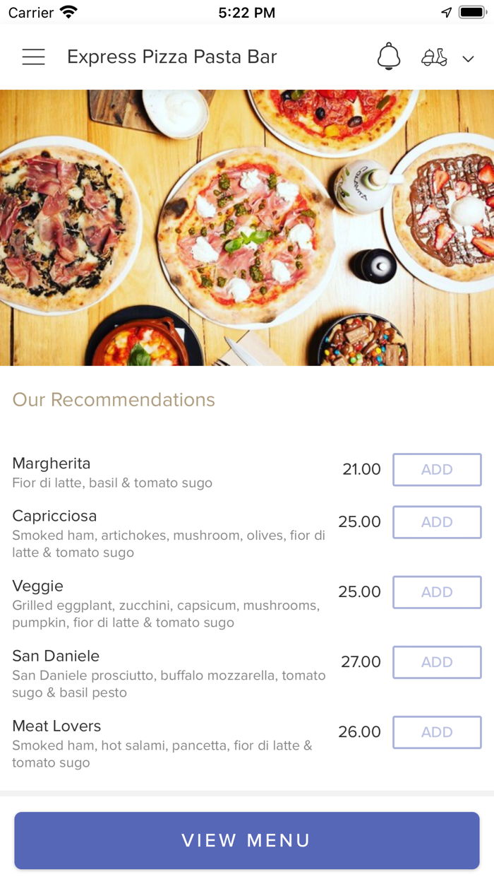 Express Pizza Pasta Bar.