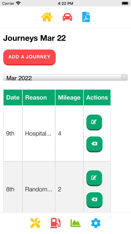 Simple Mileage Tracker