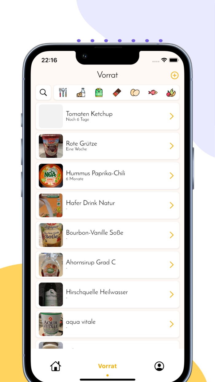 Fridgster  Vorrat  Einkauf