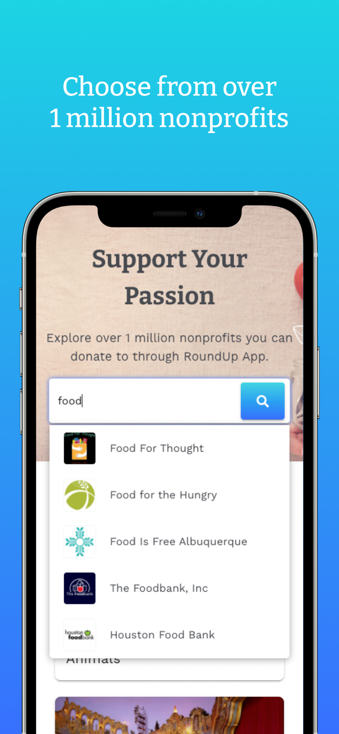 RoundUp App Donate Change