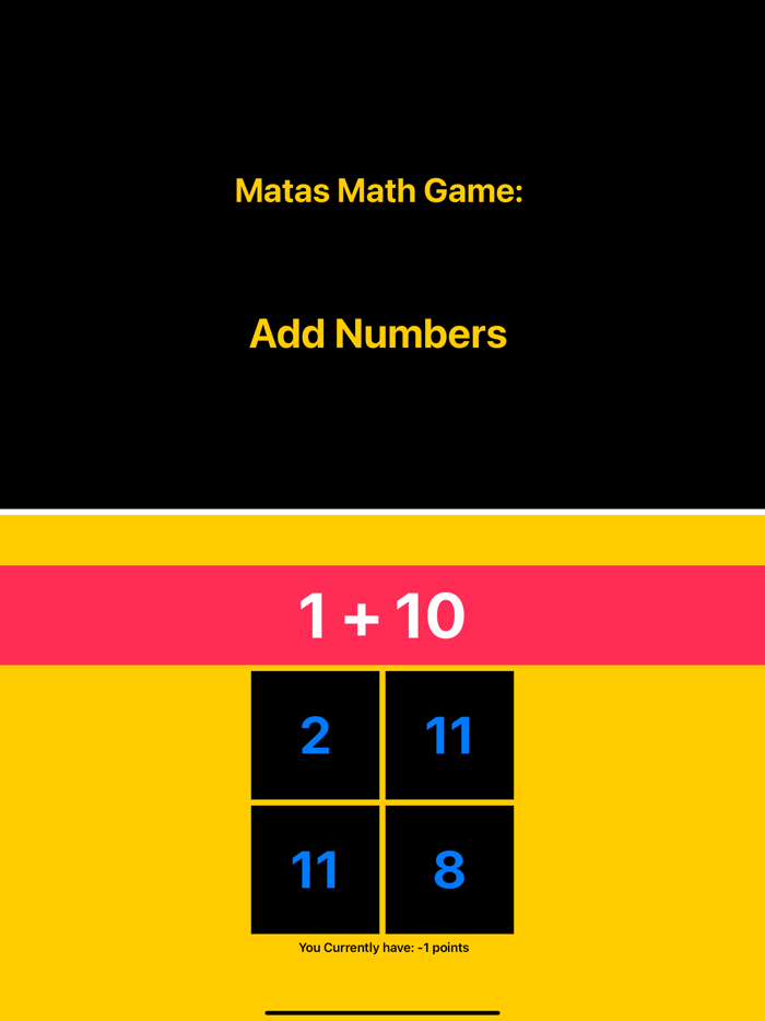 Math Game Add Numbers