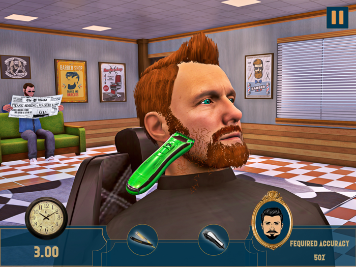 لعبة الحلاق قص اللحية