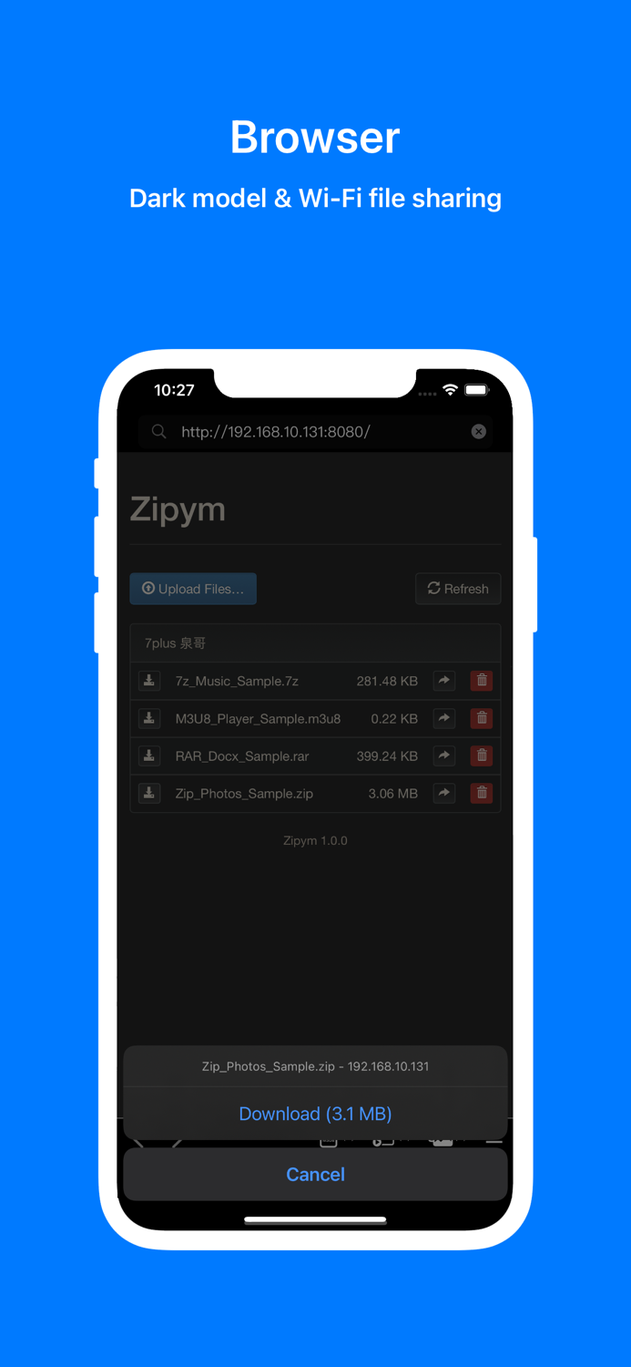 Zipym File Manager Browser