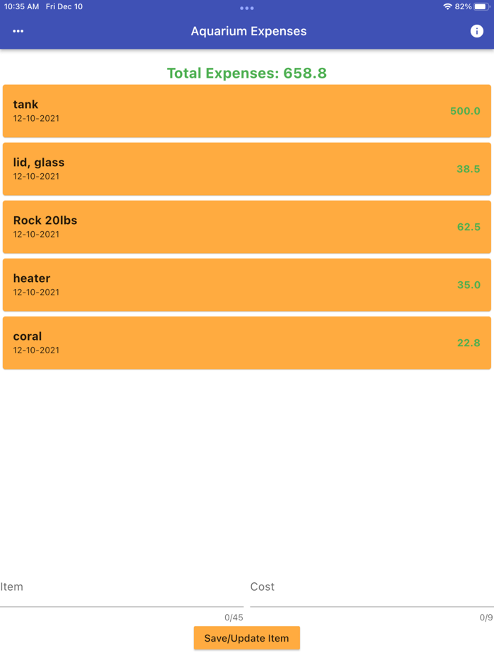 AquariumExpenses