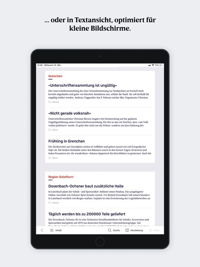 Grenchner Tagblatt E-Paper the App Store