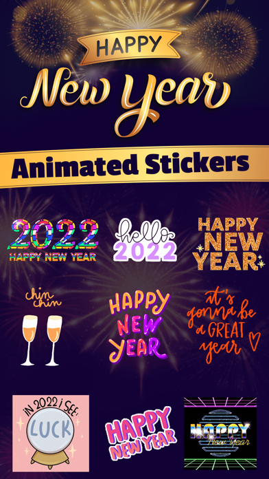 Happy New Year With Stickers