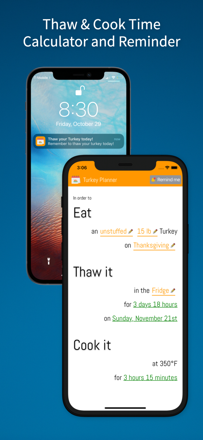Turkey Planner - Thaw  Cook