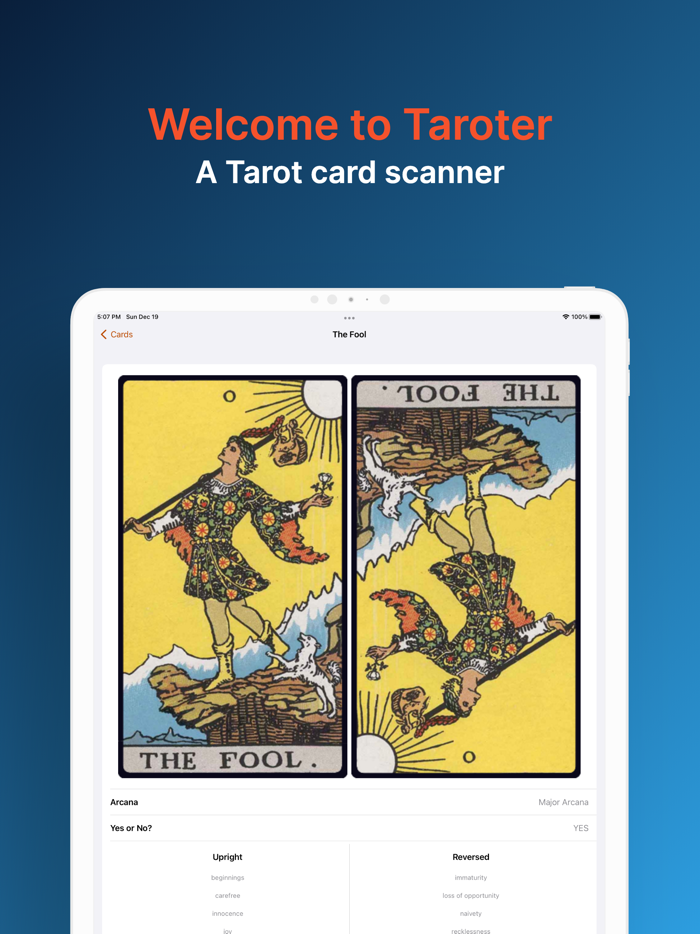 Taroter Tarot Cards Scanner
