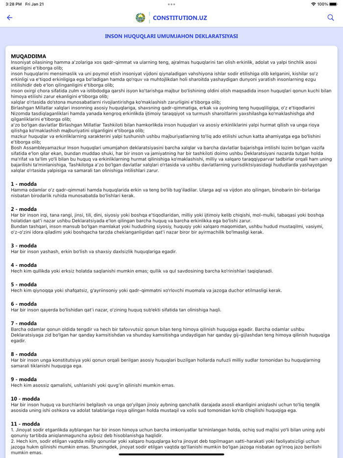 Constitution UZ