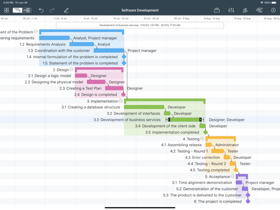 Project Office X: Gantt chart Screenshots