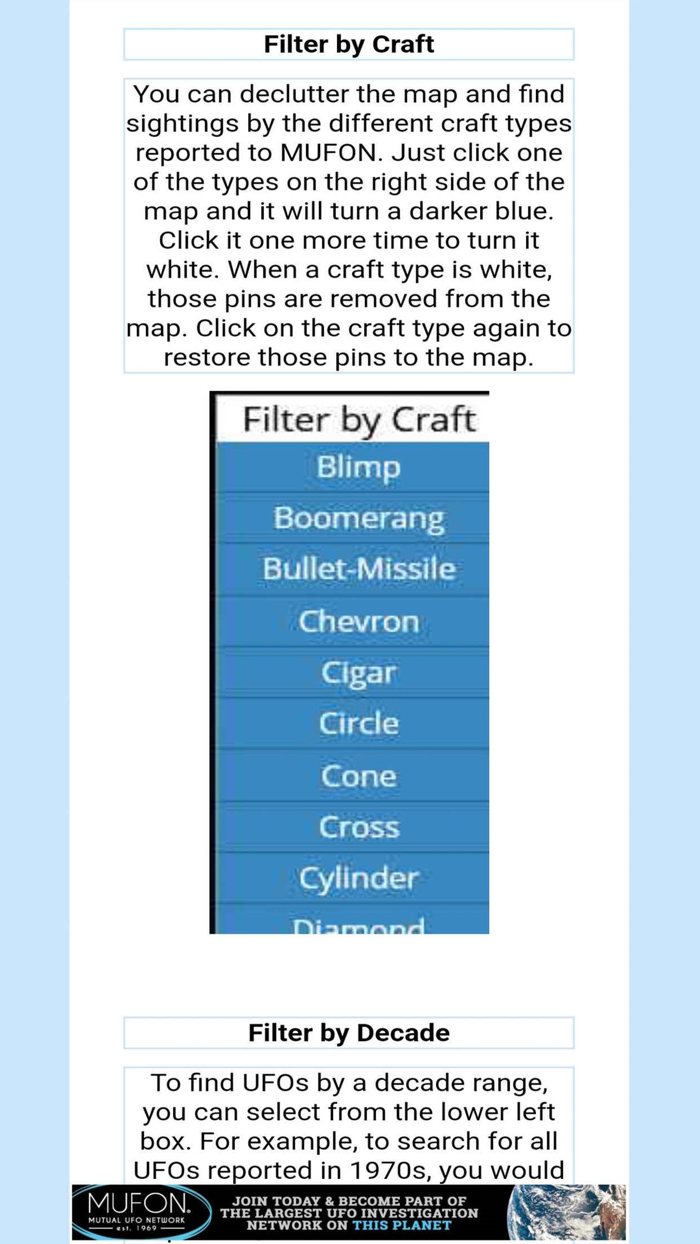 MUFON UFO Sightings Map