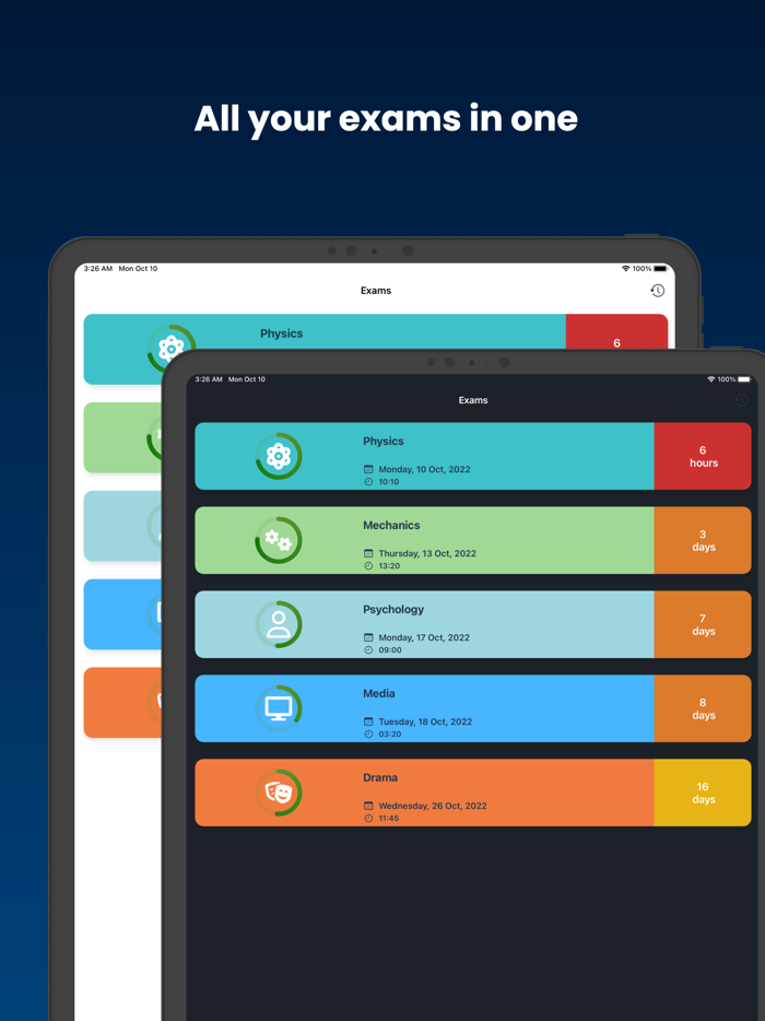 Study Planner Exam Countdown