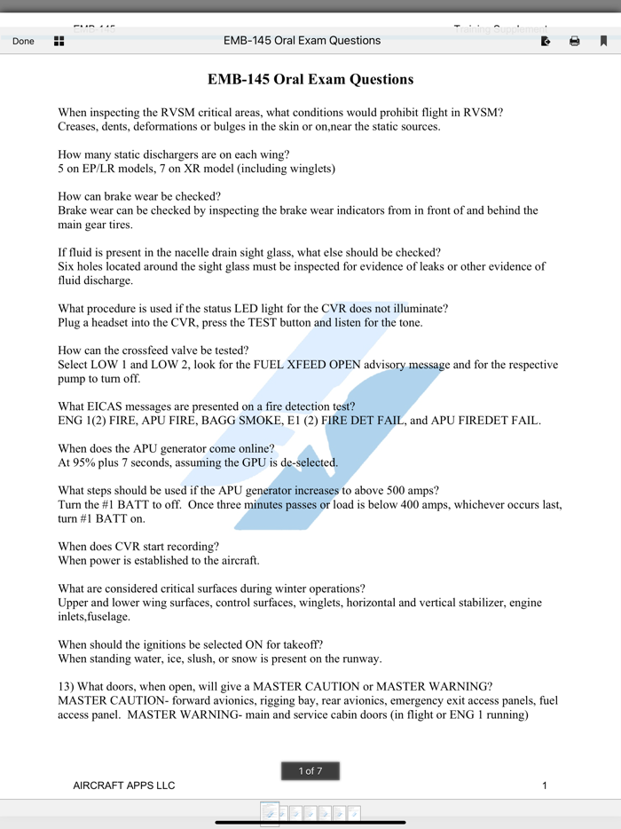 ERJ-145 Type Rating Prep