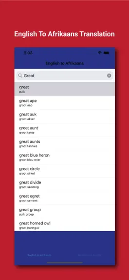 Game screenshot Afrikaans Dictionary - English apk