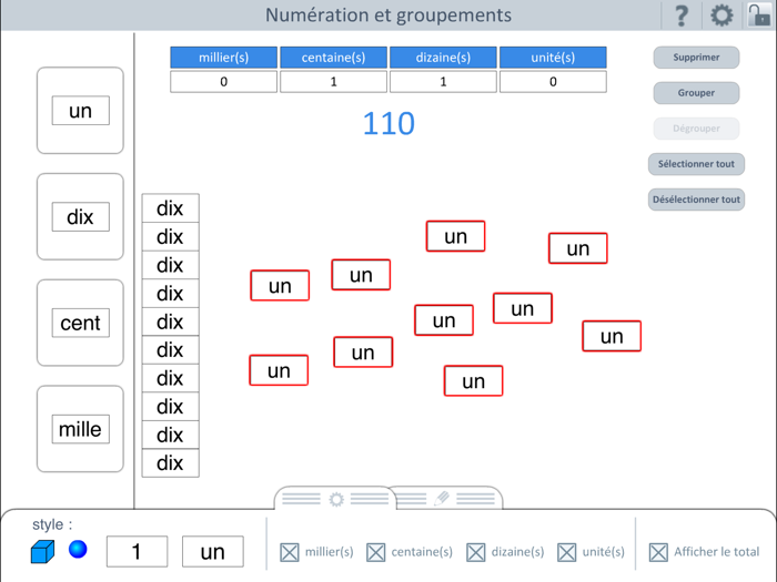 Numération et groupement