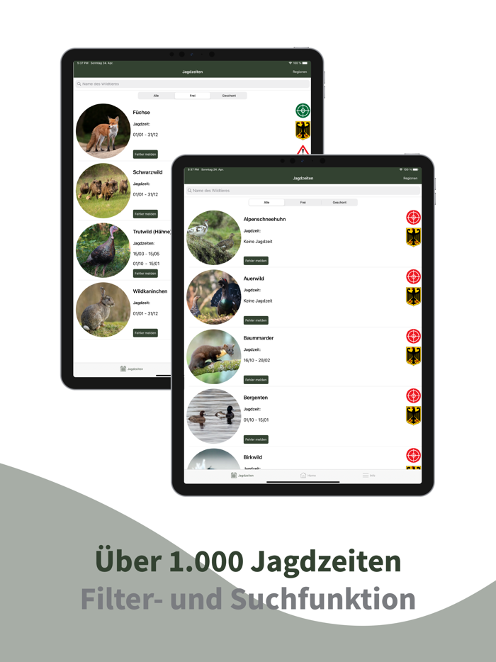 Hunting Plus - Jagdzeiten App