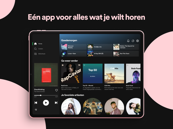 Spotify - Muziek en podcasts iPad app afbeelding 1