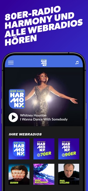 Uva siete y media Nublado 80er-Radio harmony.fm en App Store